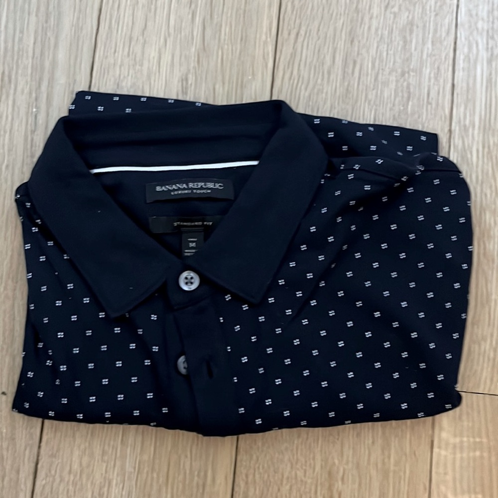 Banana Republic Luxury Touch Patterned Polo size M